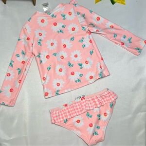 Nicole Miller NY 2 piece Swimsuit Floral Pink 24 M